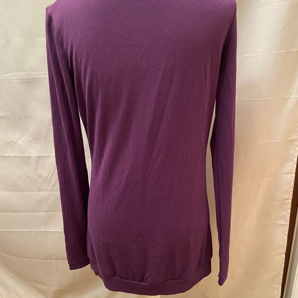 Patty Boutik purple long sleeve top with cowl neck with silver button size Med - Picture 4 of 10